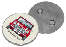 Mini Cooper Sport 2000 (red) Round Fridge Magnet